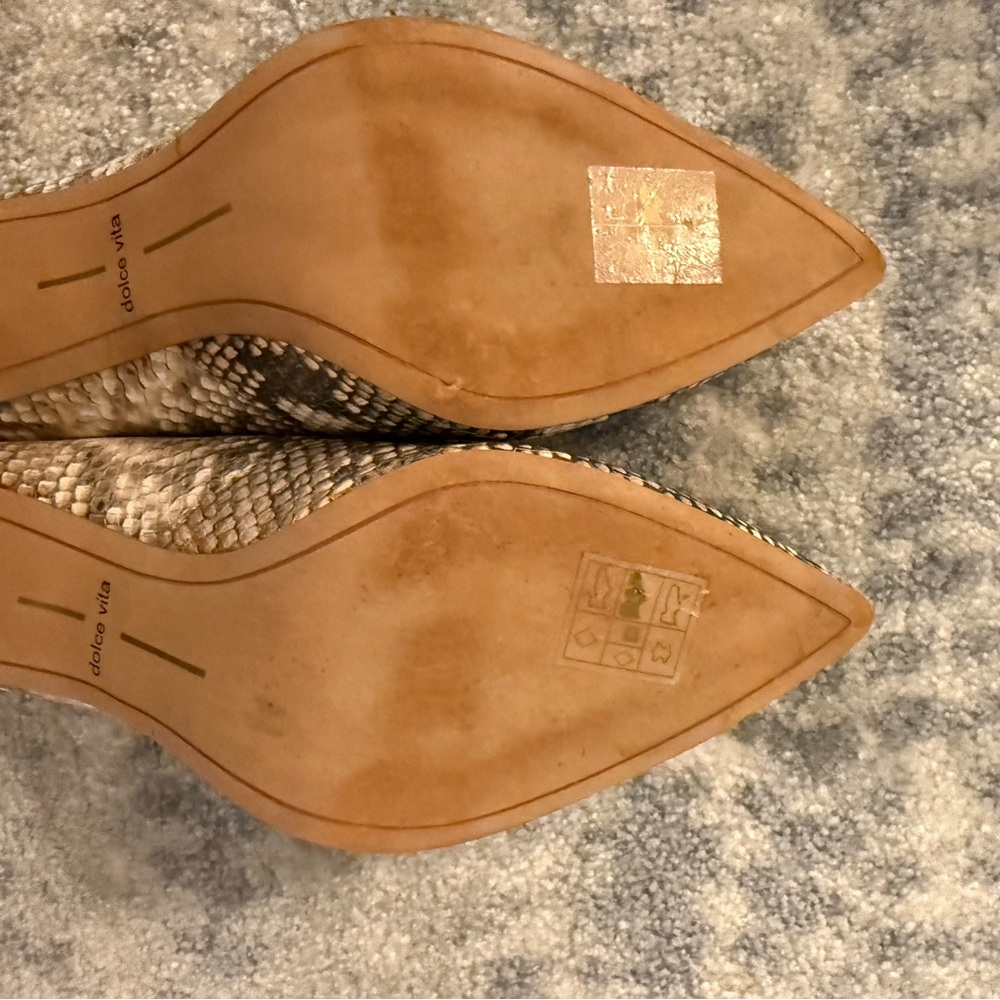 Dolce Vita Women's Snakeskin Mules - Black and Cream - Picture 6 of 7